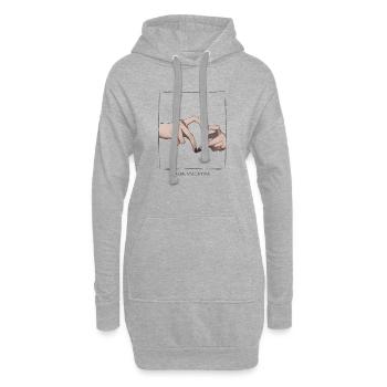 Mains du cœur de la Saint-Valentin Sombre - Sweat-shirt à capuche long Femme - gris chiné - Devant