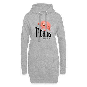 Cerveau Éméché Hourra - Sweat-shirt à capuche long Femme - gris chiné - Devant