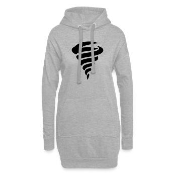 tornade - Sweat-shirt à capuche long Femme - gris chiné - Devant