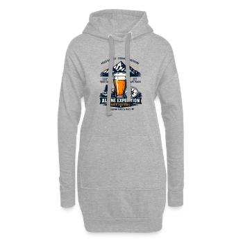Journal de la bière de l’expédition alpine - Sweat-shirt à capuche long Femme - gris chiné - Devant