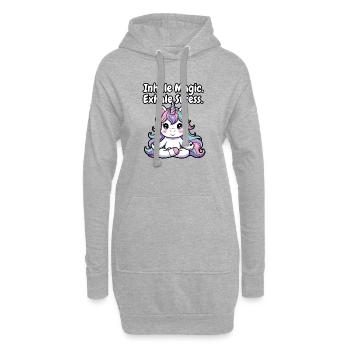 Pleine conscience de la licorne pastel - Sweat-shirt à capuche long Femme - gris chiné - Devant