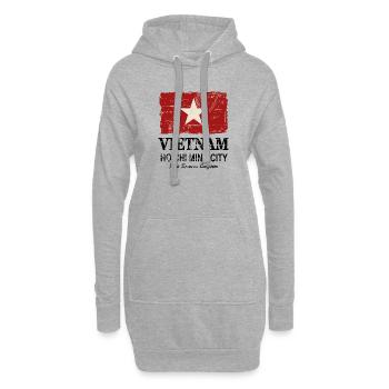 Vietnam Vintage Flag - Hoodie-Kleid - Grau meliert - Vorne
