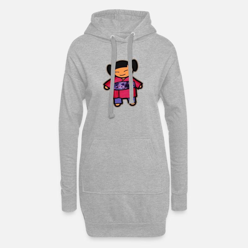 Chibi - Hoodie-Kleid - Grau meliert