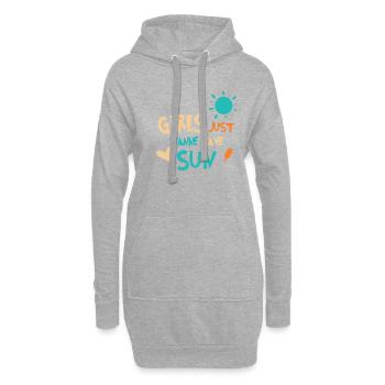 soleil d'été fille 03 - Sweat-shirt à capuche long Femme - gris chiné - Devant