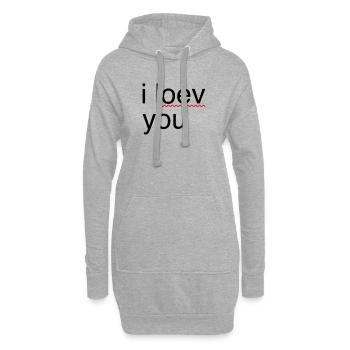 ich liebe dich Fehler - Hoodie-Kleid - Grau meliert - Vorne