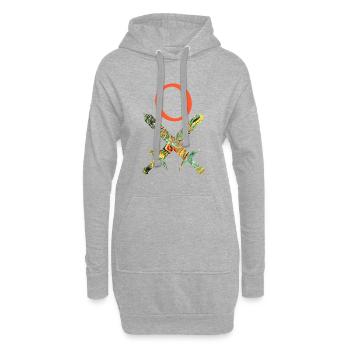 épées croisées e 200 o - Sweat-shirt à capuche long Femme - gris chiné - Devant