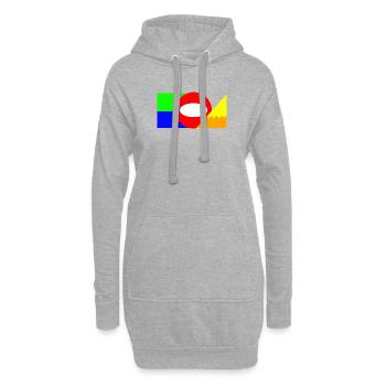 Composition des blocs de couleurs de la géométrie néon - Sweat-shirt à capuche long Femme - gris chiné - Devant