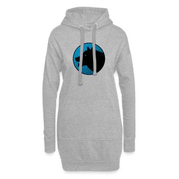 Einsamer Wolf Logo auf Farbe - Hoodie-Kleid - Grau meliert - Vorne