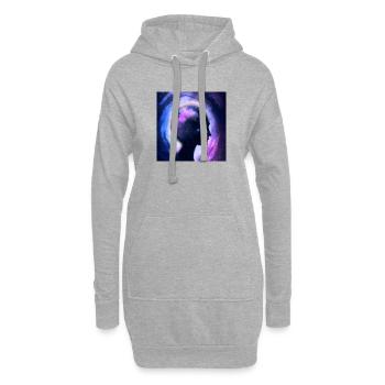 5b - Sweat-shirt à capuche long Femme - gris chiné - Devant