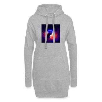 8b - Sweat-shirt à capuche long Femme - gris chiné - Devant
