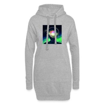 10b - Sweat-shirt à capuche long Femme - gris chiné - Devant