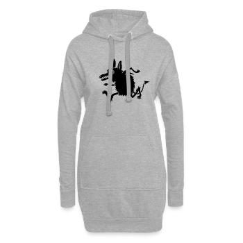 Monster court - Sweat-shirt à capuche long Femme - gris chiné - Devant