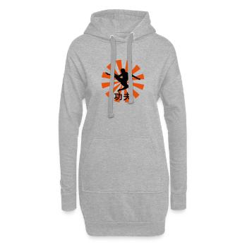 kung fu - Sweat-shirt à capuche long Femme - gris chiné - Devant
