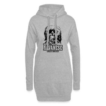 HAVANESE chien le plus cool de tous les temps Chien disant chien chien - Sweat-shirt à capuche long Femme - gris chiné - Devant