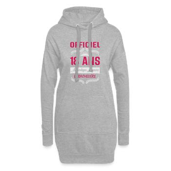 Anniversaire 18 ans. bachelière. Idée cadeau - Sweat-shirt à capuche long Femme - gris chiné - Devant