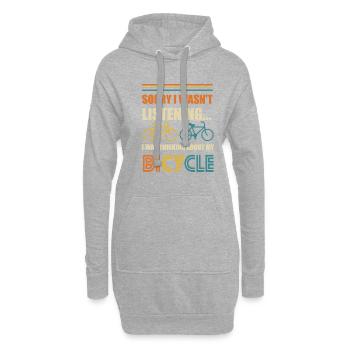 An Fahrräder denken Lustiges Radfahren - Hoodie-Kleid - Grau meliert - Vorne