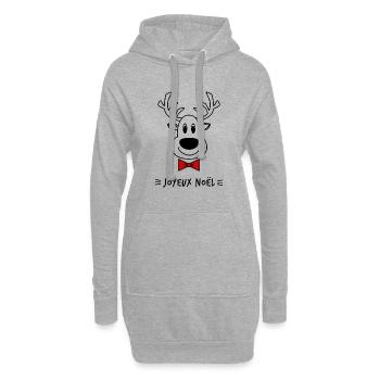 NOËL. ANNEE. ANNIVERSAIRE. RETRAITE. PAPA. MAMAM. - Sweat-shirt à capuche long Femme - gris chiné - Devant