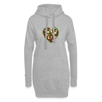 Coeur de légume, Légume, Coeur, Laitue, Tomates - Sweat-shirt à capuche long Femme - gris chiné - Devant