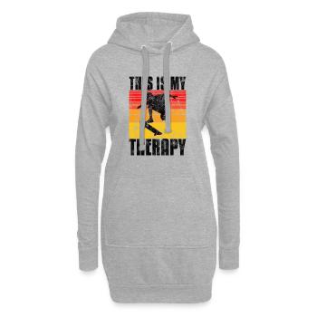 This is My therapy Skateboard Skateboarder Skate - Hoodie Dress - heather grey - Front