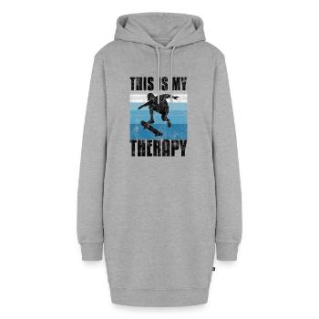 This is My therapy Skateboard Skateboarder Skate - Hoodie Dress - heather grey - Front
