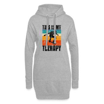 This is My therapy Skateboard Skateboarder Skate - Hoodie Dress - heather grey - Front
