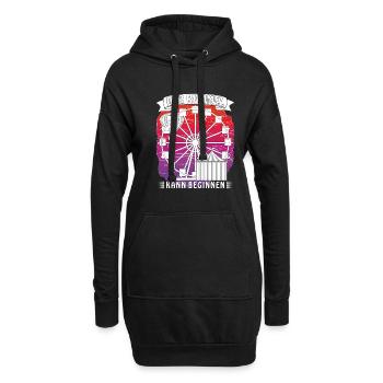 Schausteller Kirmes Riesenrad - Hoodie-Kleid - Schwarz - Vorne