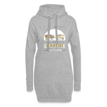 AUS DEM WEG ICH MUSS MEINE SCHWEINE FÜTTERN - Hoodie-Kleid - Grau meliert - Vorne