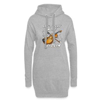 JOUONS PLUS DE VIOLON - Sweat-shirt à capuche long Femme - gris chiné - Devant