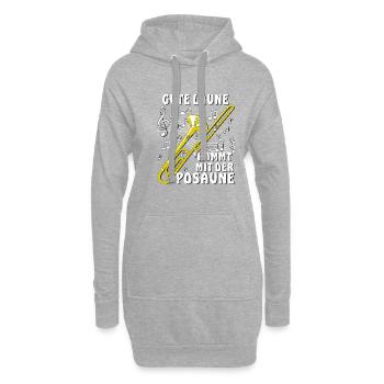 GUTE LAUNE KOMMT MIT DER POSAUNE - Hoodie-Kleid - Grau meliert - Vorne