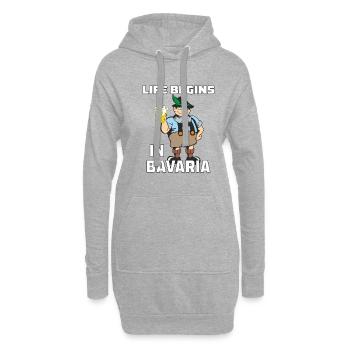 LIFE BEGINS IN BAVARIA - Hoodie-Kleid - Grau meliert - Vorne