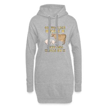 KUH SCHWEIN DAS WOHL DER TIERE GEHT UNS ALLE A - Hoodie-Kleid - Grau meliert - Vorne