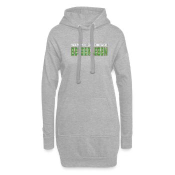 WARUM NICHT EINFACH BESSER LEBEN - Hoodie-Kleid - Grau meliert - Vorne