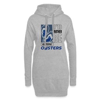 Manger Huîtres Fruits de mer Cuisine exotique Chef - Sweat-shirt à capuche long Femme - gris chiné - Devant