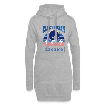 Elektriker Legend Elektroarbeiter Handwerker - Hoodie-Kleid - Grau meliert - Vorne