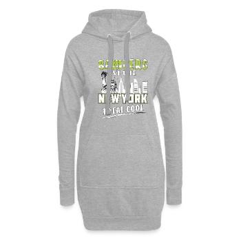 BAMBERG EST COMME NEW YORK - Sweat-shirt à capuche long Femme - gris chiné - Devant
