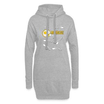 ARCHÉOLOGUE - Sweat-shirt à capuche long Femme - gris chiné - Devant
