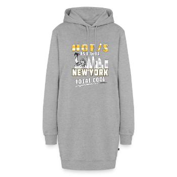HOF EST COMME NEW YORK - Sweat-shirt à capuche long Femme - gris chiné - Devant
