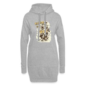 FOOTBALL NÉ POUR GAGNER - Sweat-shirt à capuche long Femme - gris chiné - Devant