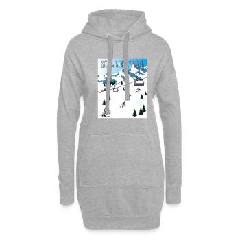 SKI ZILLERTAL - Sweat-shirt à capuche long Femme - gris chiné - Devant
