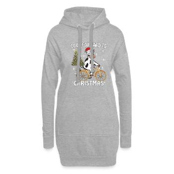 COW BIKE ATTEND NOËL AVEC IMPATIENCE - Sweat-shirt à capuche long Femme - gris chiné - Devant