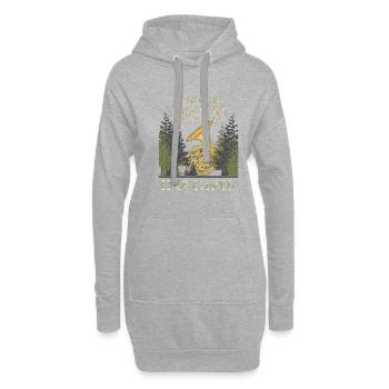 LE COR FRANÇAIS PARCE QUE J’ADORE ÇA - Sweat-shirt à capuche long Femme - gris chiné - Devant