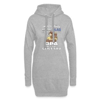 IMMER MÜDE MEISTENS BLAU OPA - Hoodie-Kleid - Grau meliert - Vorne