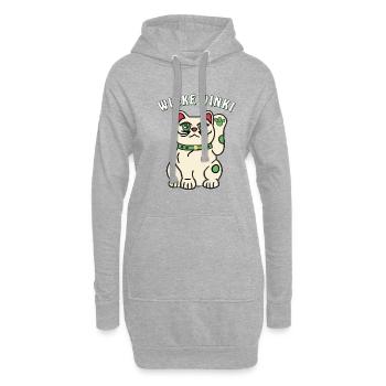 CHAT AGITANT WINKI - Sweat-shirt à capuche long Femme - gris chiné - Devant