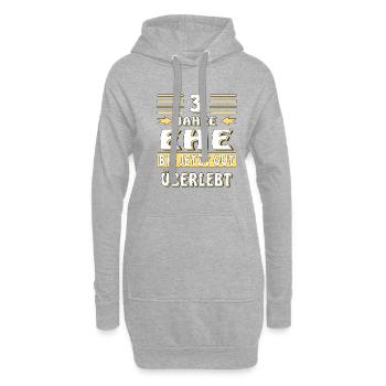 3 JAHRE EHE BIS JETZT GUT ÜBERLEBT - Hoodie-Kleid - Grau meliert - Vorne
