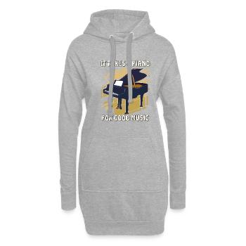 IL FAUT UN PIANO - Sweat-shirt à capuche long Femme - gris chiné - Devant