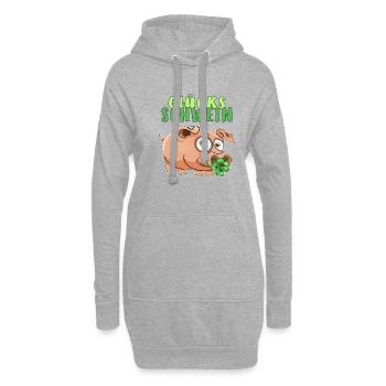 GLÜCKS SCHWEIN - Hoodie-Kleid - Grau meliert - Vorne