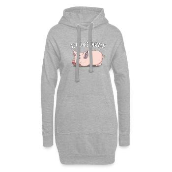 SCHLAFSCHWEIN - Hoodie-Kleid - Grau meliert - Vorne