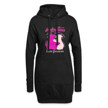 VALENTINES love forever - Hoodie-Kleid - Schwarz - Vorne