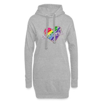 L’AMOUR DU CŒUR DÉTERMINE - Sweat-shirt à capuche long Femme - gris chiné - Devant