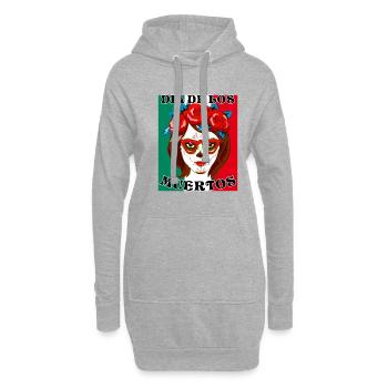 DIA DE LOS MUERTOS - Hoodie-Kleid - Grau meliert - Vorne